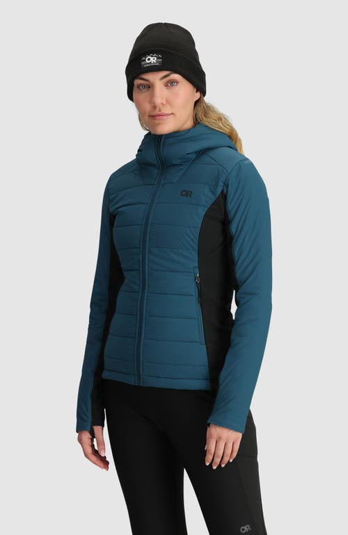 Outdoor Research Shadow Water Resistant Insulated Hooded Jacket In Harbor/black