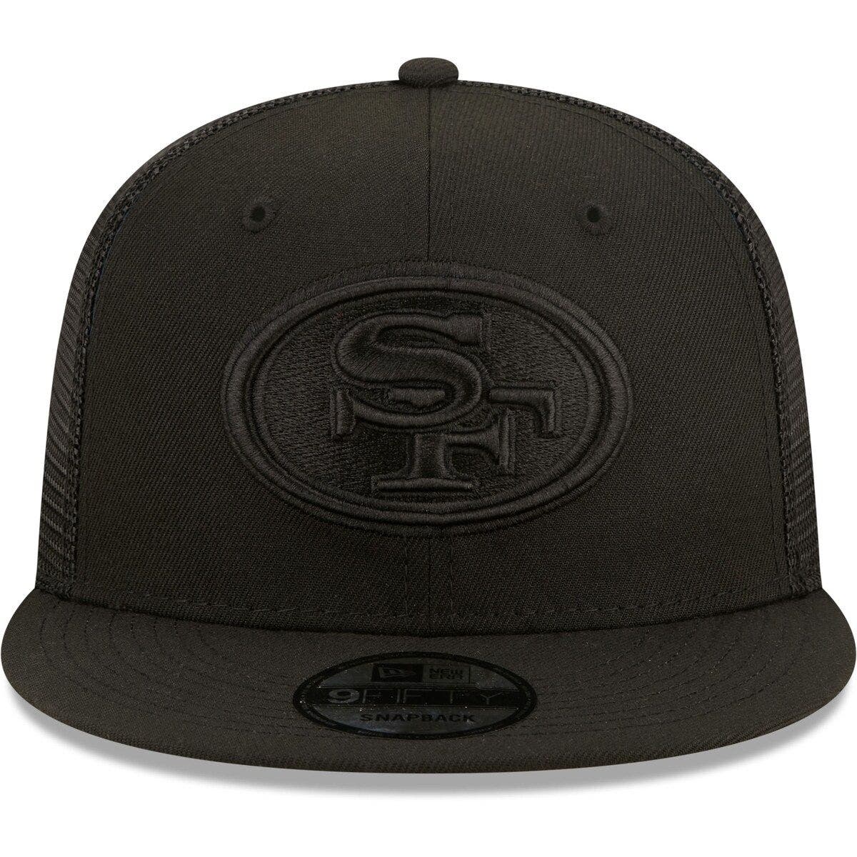 49ers black bar trucker hat