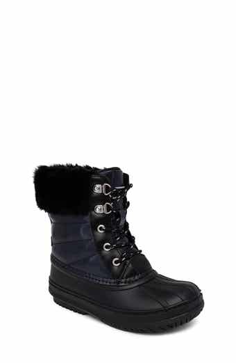 London Fog Kids Duck Toe Boot with Faux Fur Trim Nordstromrack