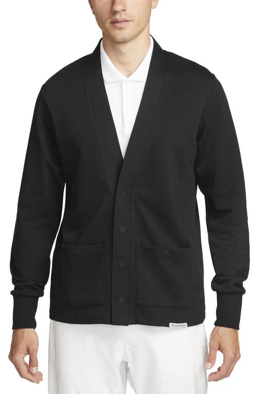 Shop Nike Golf Dri-fit Standard Issue Golf Cardigan In Black/white