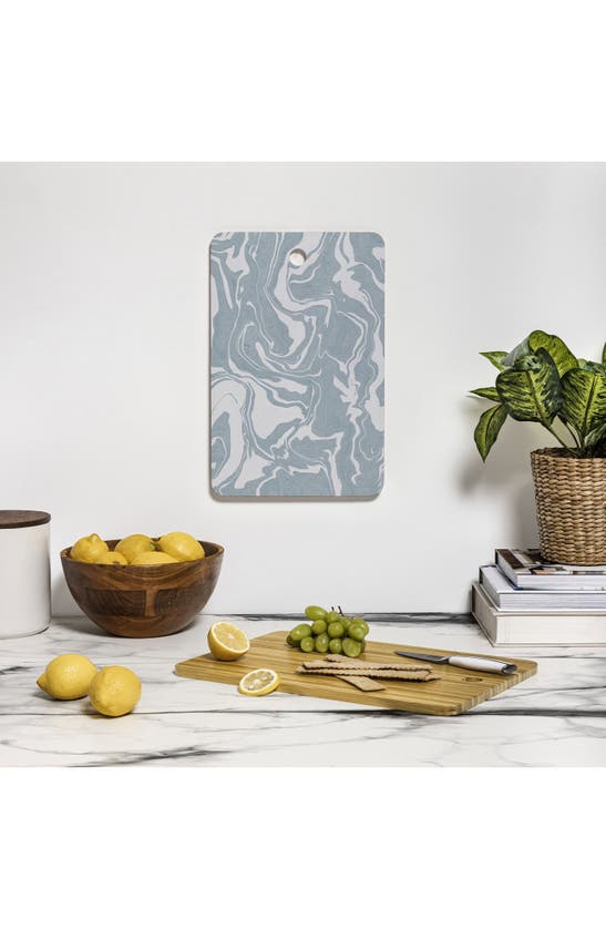 Deny Designs Abstract Wood Cutting Board In Blue