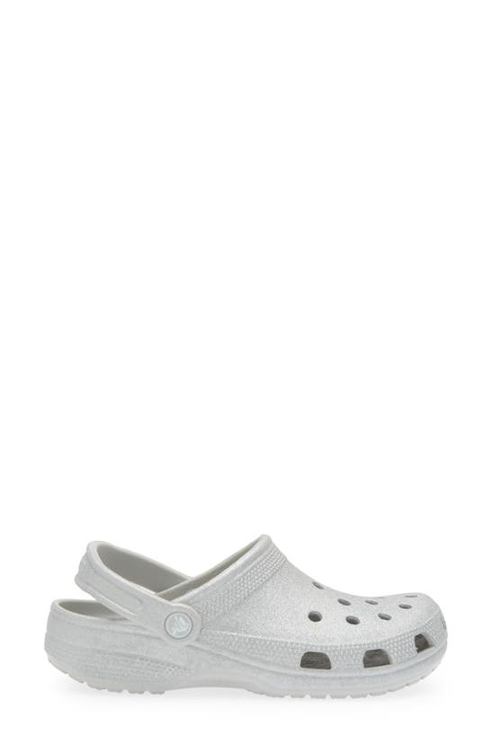 Shop Crocs Gender Inclusive Classic Glitter Clog In Silver Glitter