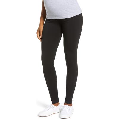 Angel 2-Pack Maternity Belly Support Maternity Leggings, Black