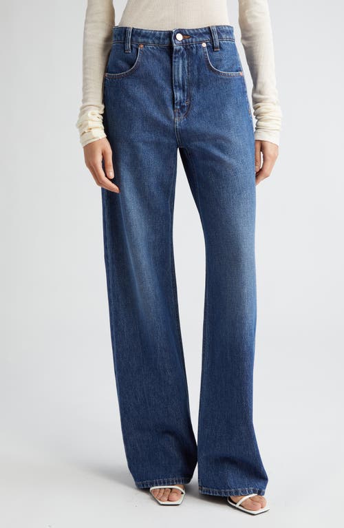 Ease High Waist Straight Leg Organic Cotton Denim Jeans in Mid Blue