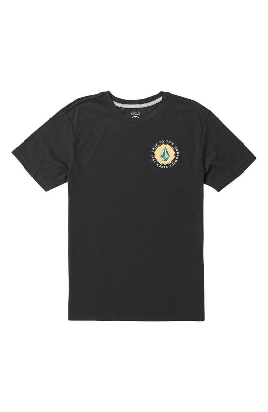 Shop Volcom Kids' Shaped Up Graphic T-shirt In Washed Black Heather