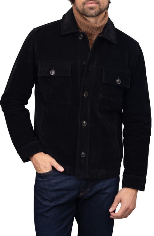 Bagatelle Faux Nubuck Trucker Jacket In Black