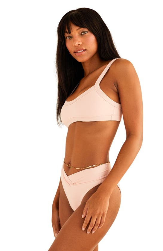 Dippin Daisys Kelly Bandeau Bikini Top In Sunset Pink
