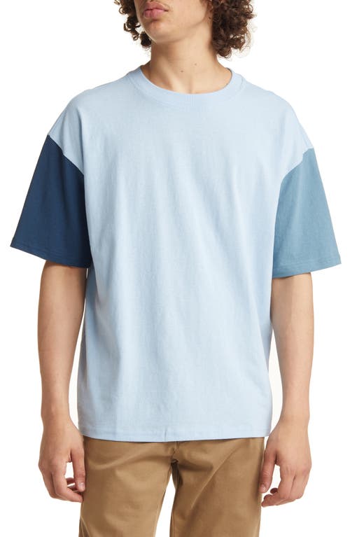 PacSun Men's Boxy Colorblock Cotton T-Shirt in Chambray Blue