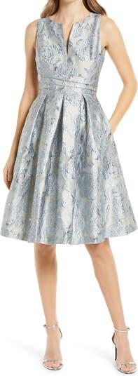 Eliza J Floral Brocade Sleeveless Fit & Flare Cocktail Dress | Nordstrom
