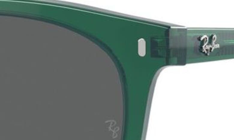 Ray Ban 53mm Polarized Square Sunglasses In Transparent Green