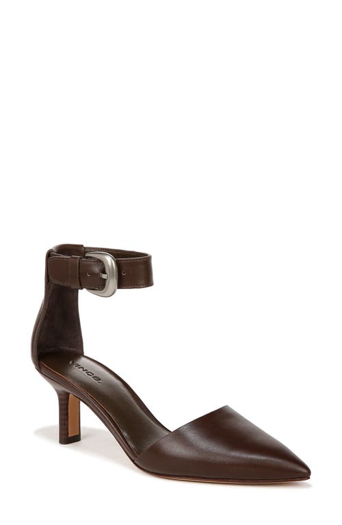 Perri Ankle Strap Pointed Toe Pump in Cacaobrown