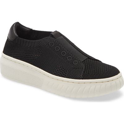 Sofft Payton Knit Platform Slip-On Sneaker- Black