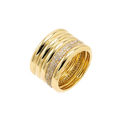 Shop Adina Eden By  Solid/pave Multi Row Ring In Gold