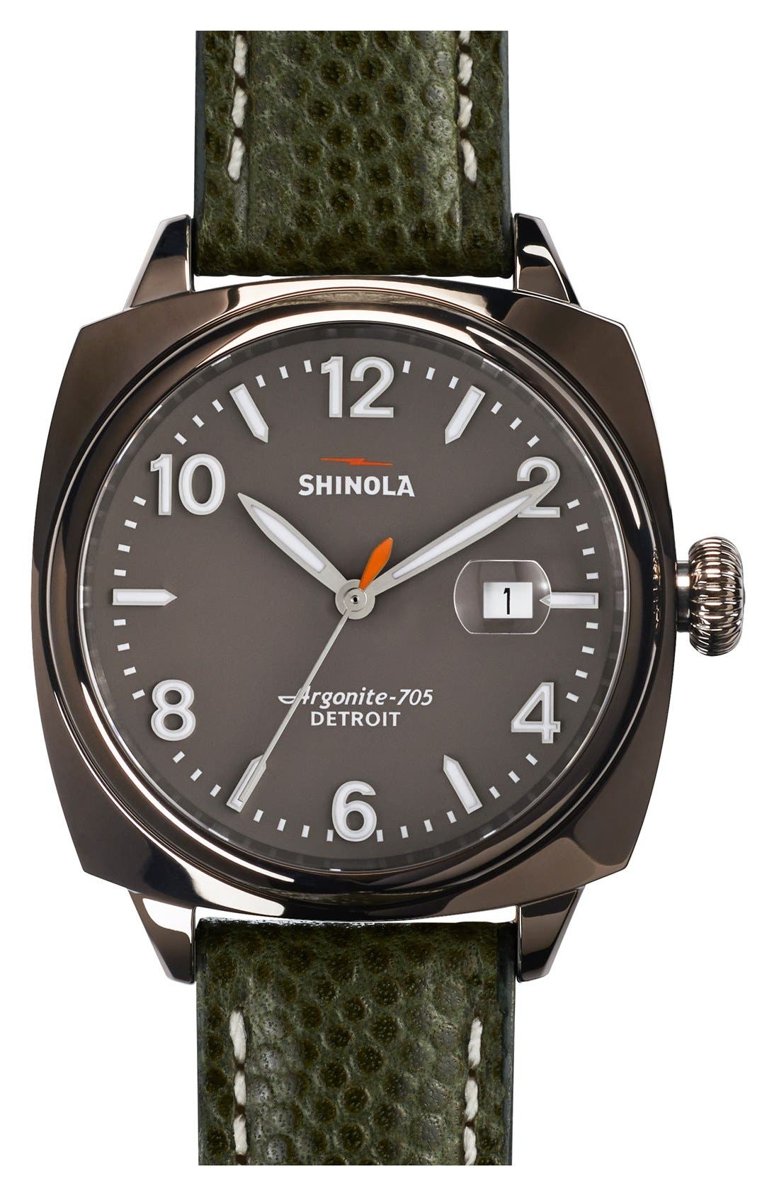 Shinola 'The Brakeman' Leather Strap Watch, 40mm Nordstrom