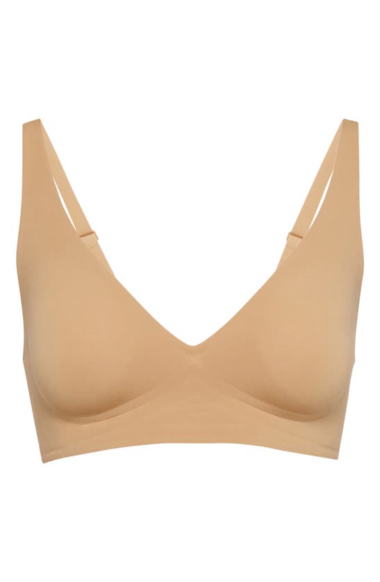 Wolford Pure Skin V-neck Stretch-woven Bra In Fairly Light
