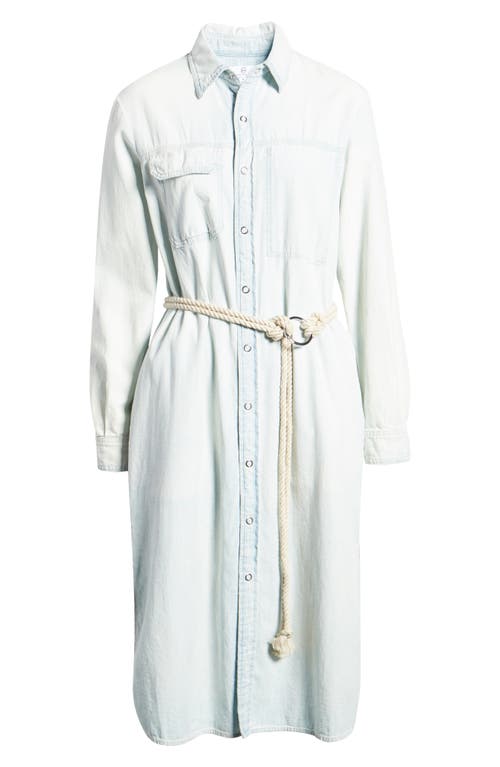 Shop Ag Taylor Long Sleeve Denim Shirtdress In Volte