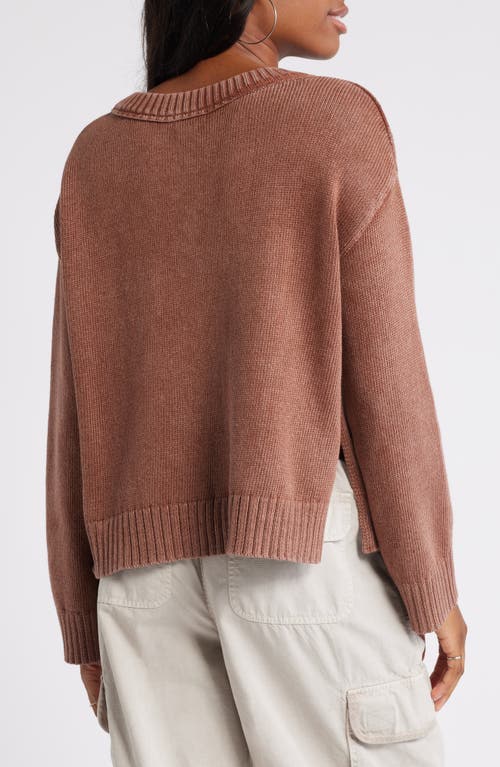 Shop Bp. Acid Wash Oversize Cotton Sweater In Brown Topaz