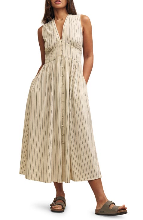 Starlight Stripe Sleeveless Organic Cotton Maxi Dress