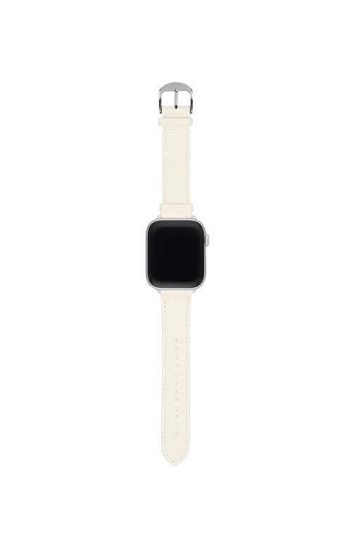 Shop Hyer Goods Upcycled Leather Apple Watch Band In White/silver