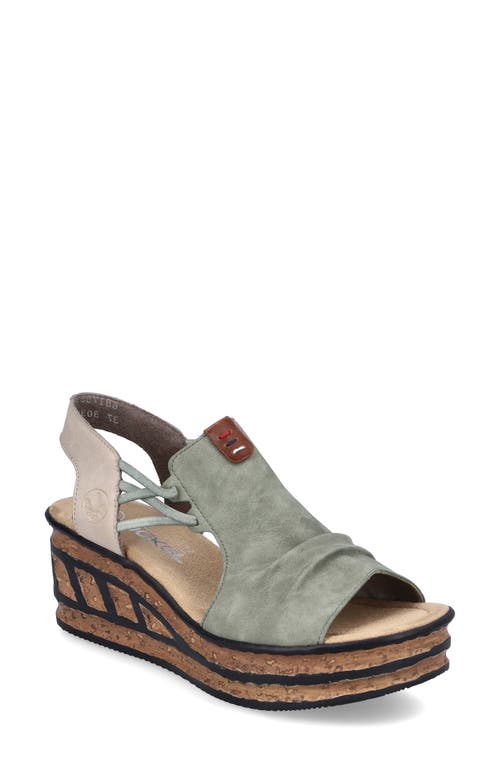 Rieker Rose 76 Platform Wedge Sandal Schilf Amaretto Ginger at Nordstrom,