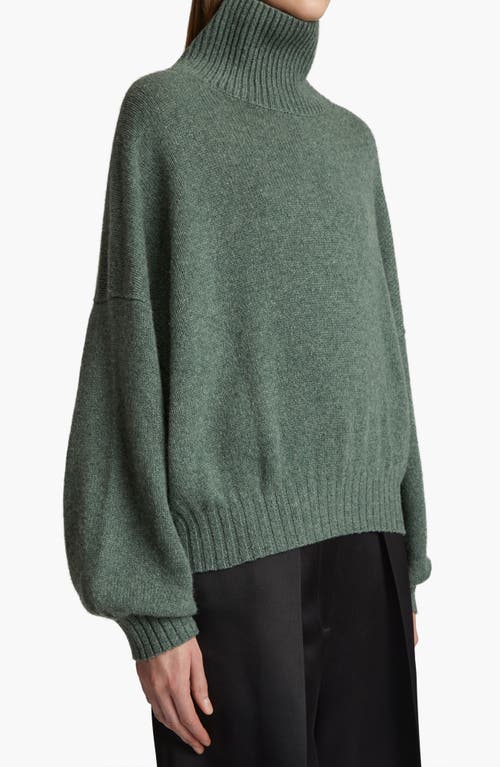 Shop Khaite Morris Cashmere Blend Turtleneck Sweater In Eucalyptus