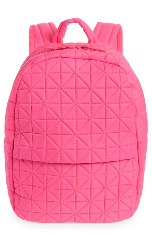 Shop Veecollective Vee Water Repellent Quilted Nylon Backpack In Neon Pink