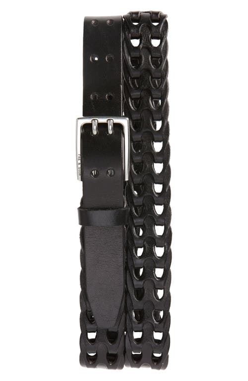 rag & bone Mini Woven Leather Belt in Black