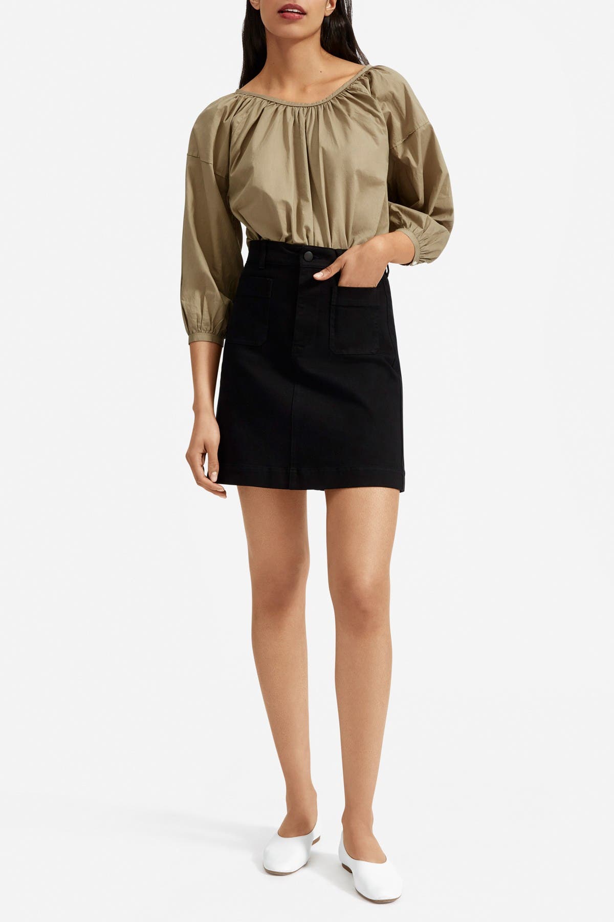 everlane air ruched blouse