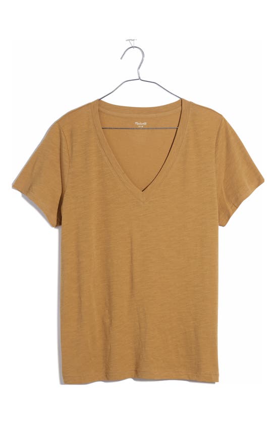 Madewell Whisper Cotton V-neck T-shirt In Golden Oak