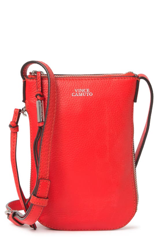 Vince Camuto Kenzy Leather Phone Crossbody Bag In Oxy Fire