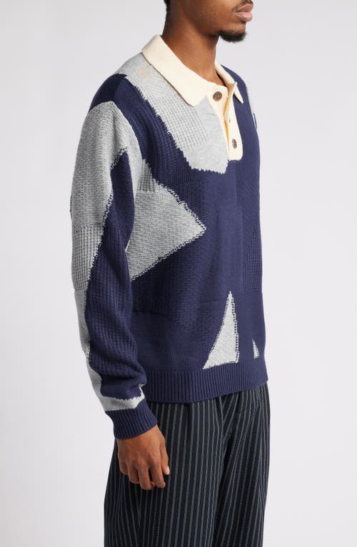 Shop Obey Luca Mix Stitch Sweater In Heather Grey Multi