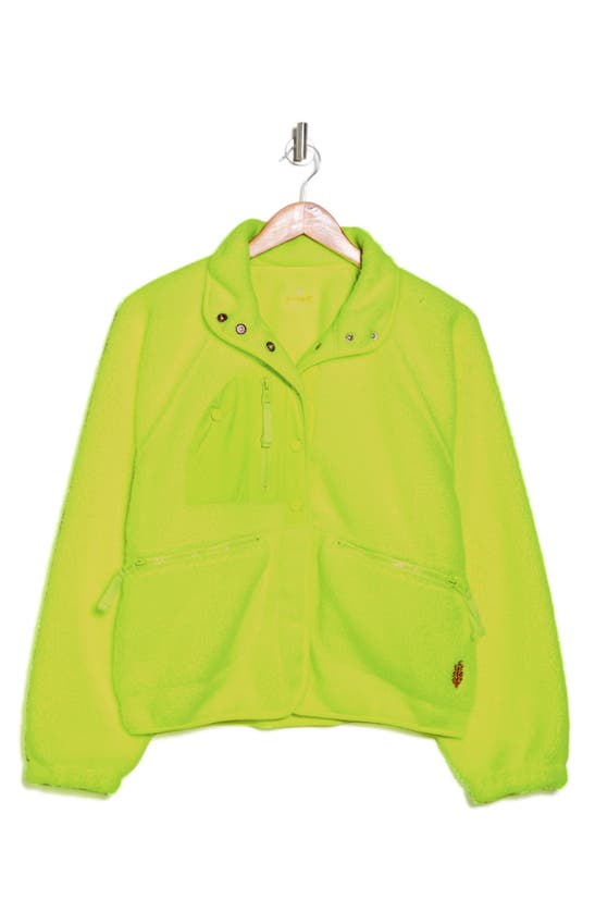 Shop Fp Movement By Free People Hit The Slopes Fleece Jacket In Lemon