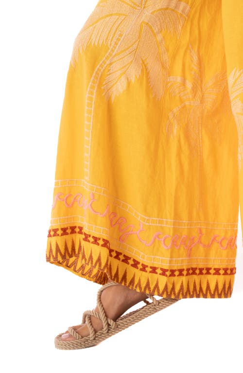 Shop Maaji Stitchy Palom Azura Cover-up Jumpsuit In Yellow