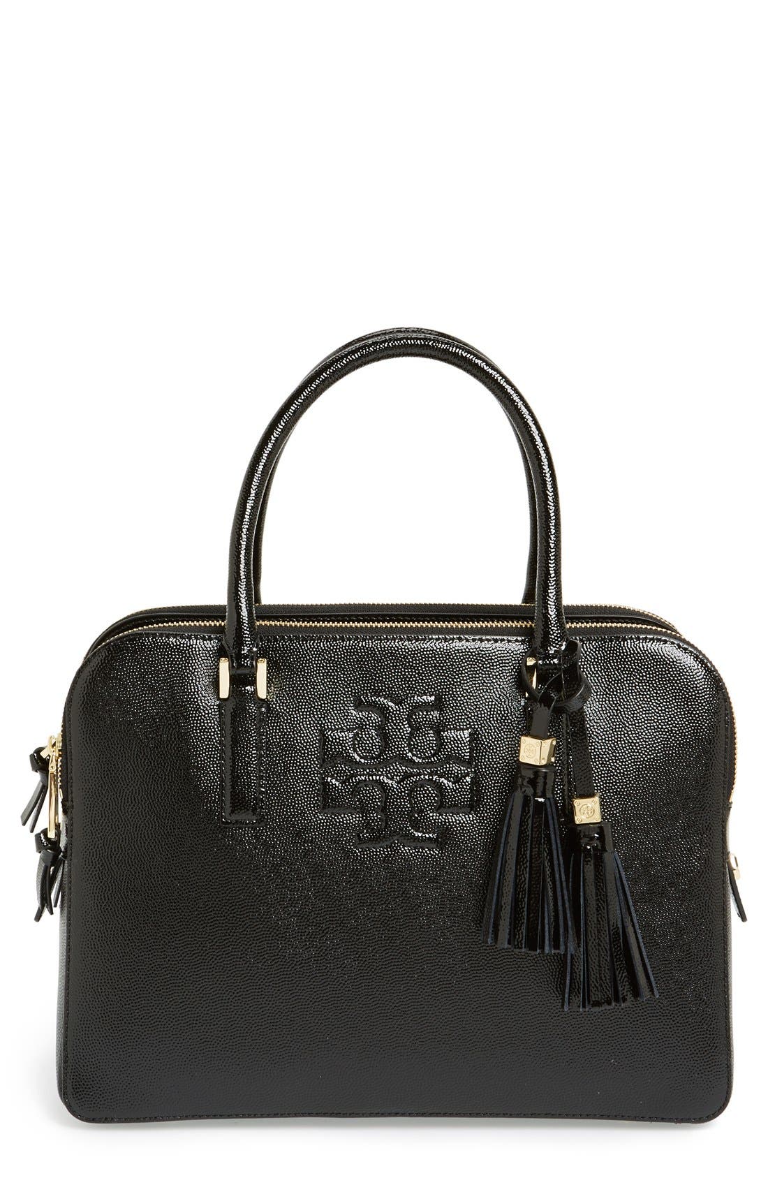 Tory Burch 'Thea' Patent Leather Triple Zip Satchel Nordstrom