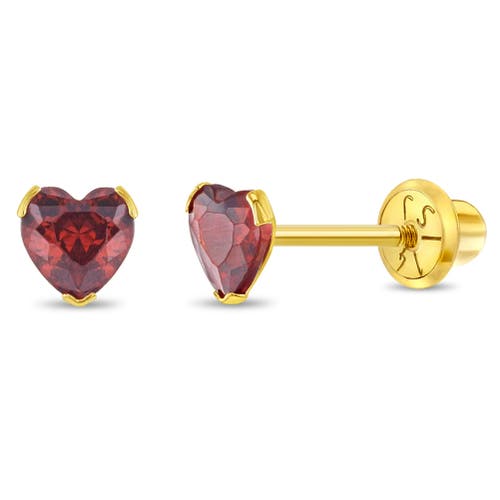 Shop In Season Jewelry 14k Birthstone Cubic Zirconia Heart Earrings In January