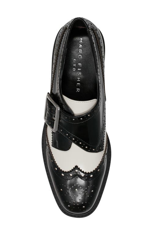 Shop Marc Fisher Ltd Remona Wingtip Monk Strap Platform Loafer In Black/white