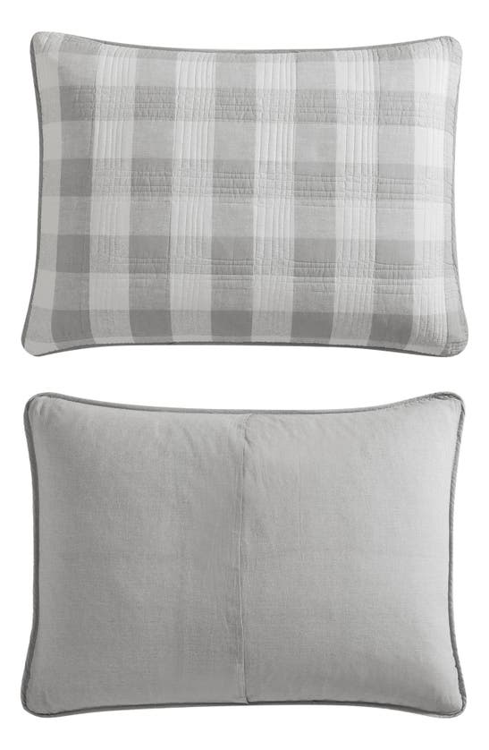 Eddie Bauer Lakehouse Plaid Cotton Quilt 3-piece Set In Grey