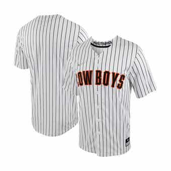 Nike Men's Ole Miss Rebels White Pinstripe Full Button Replica