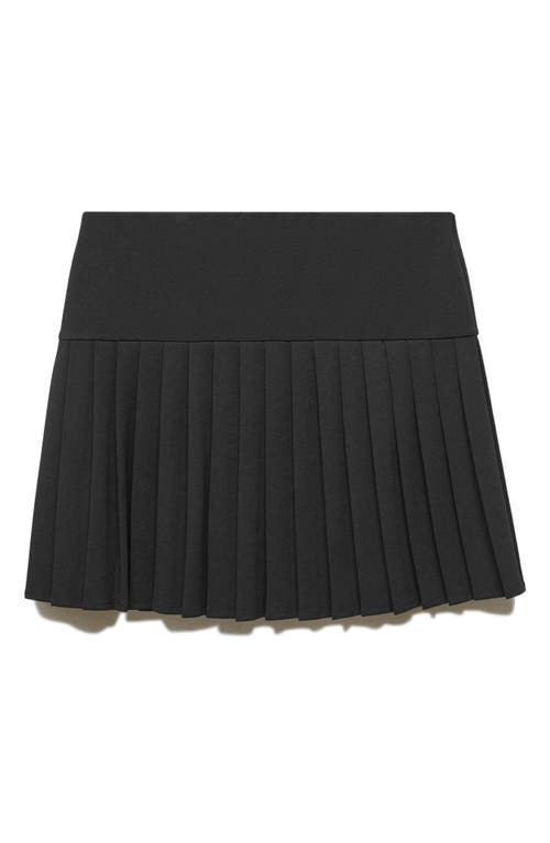 Shop Mango Pleated Miniskirt In Black