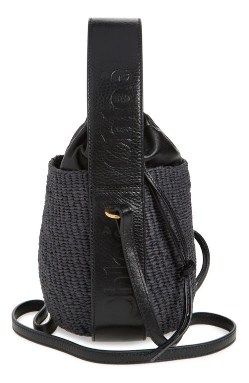 Shop Chloé Woody Basket Bucket Bag In 001 Black