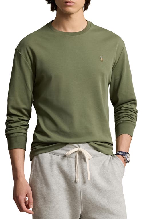 Shop Polo Ralph Lauren Soft Touch Long Sleeve Cotton T-shirt In Garden Trail