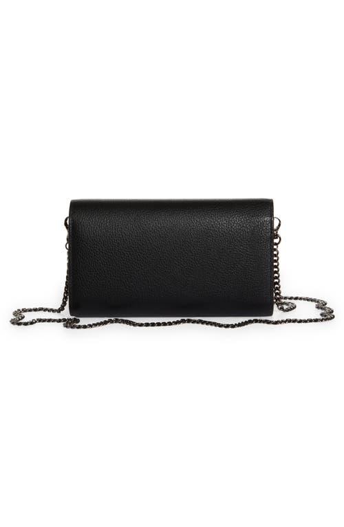 Shop Christian Louboutin By My Side Leather Wallet On A Chain In Black/black