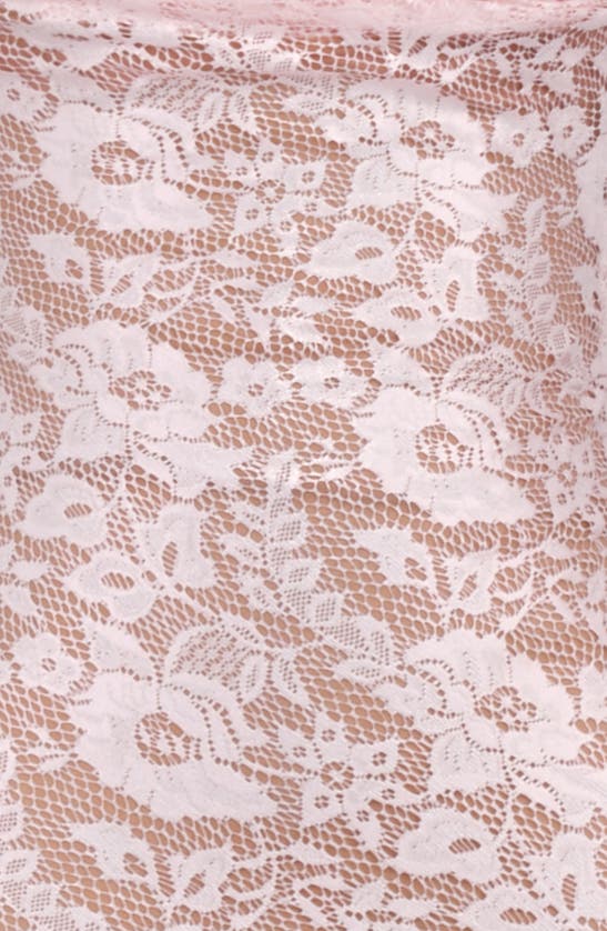 House Of Cb Azzurra Metallic Lace Body-con Gown In Pink