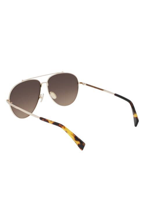Shop Lanvin 61mm Gradient Aviator Sunglasses In Gold/gradient Brown