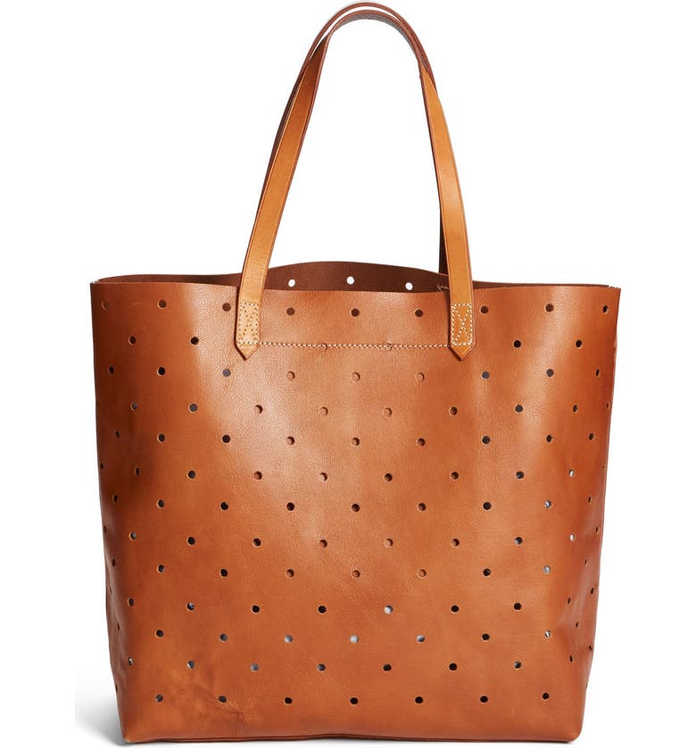 Madewell 'The Hole Punch' Perforated Leather Transport Tote | Nordstrom