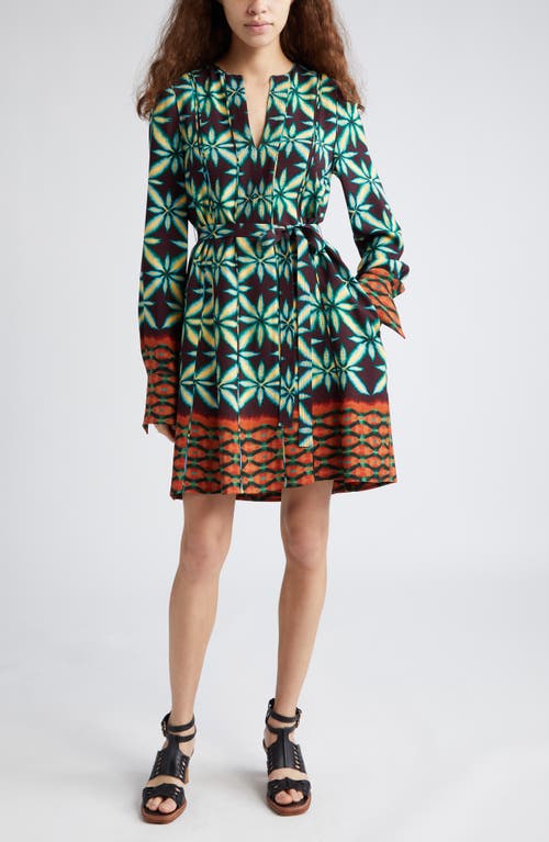 Ulla Johnson Daisy Mixed Print Long Sleeve Dress Olivinite at Nordstrom,