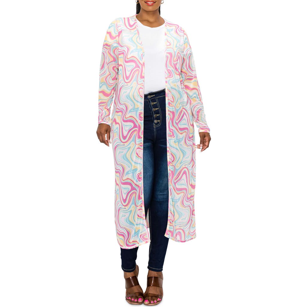 L I V D Megan Mesh Duster In Candy Blue