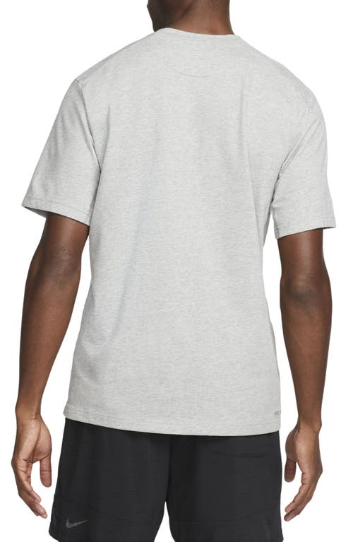 Nike Men's Primary Dri-fit Short-sleeve Versatile Top In Grey Heather/smoke Grey