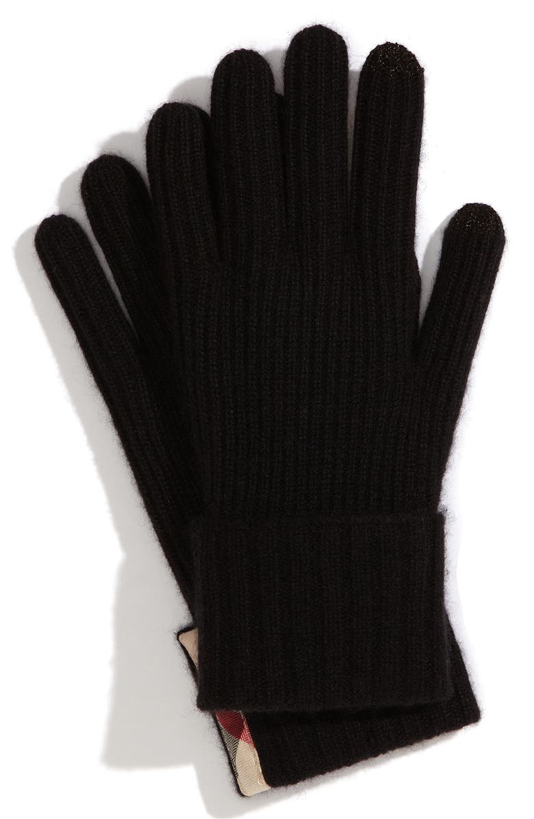 Burberry Ribbed Cashmere Gloves | Nordstrom