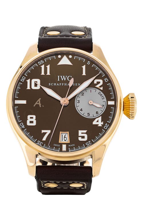 Shop Watchfinder & Co. Iwc  2011 Big Pilots Automatic Leather Strap Watch, 46mm In Brown